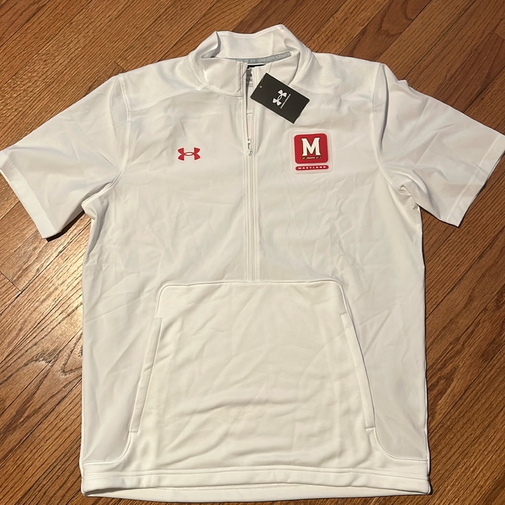 Antigua Maryland Terrapins Brisk Short Sleeve Quarter Zip Windbreaker w/ pockets